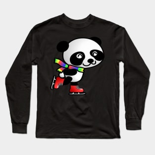 panda, t-shirt, kids, girly, cute, winter Long Sleeve T-Shirt